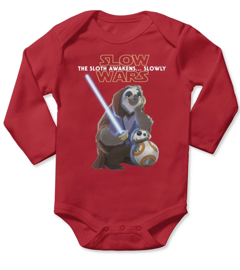 Slow Wars The sloth awakens slowly Long Sleeve Baby One-Piece