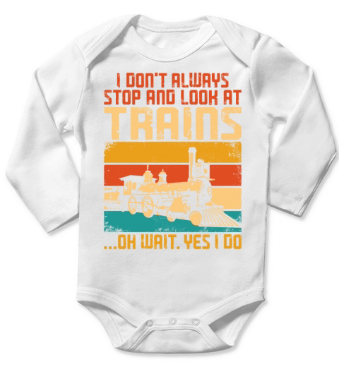 Steam Train Driver Trainspotting Long Sleeve Baby One-Piece