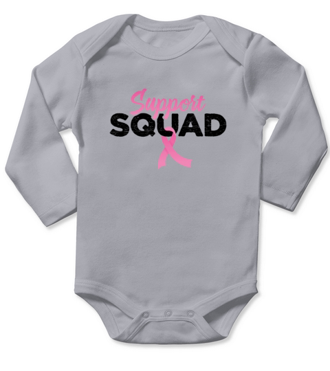 Support Squad Pink Ribbon - Breast Cancer Long Sleeve Baby One-Piece