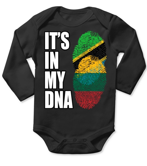 Tanzanian And Lithuanian Vintage Heritage DNA Flag Long Sleeve Baby One-Piece