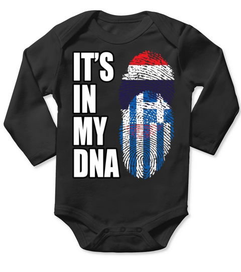 Thai And Greek Vintage Heritage DNA Flag Long Sleeve Baby One-Piece