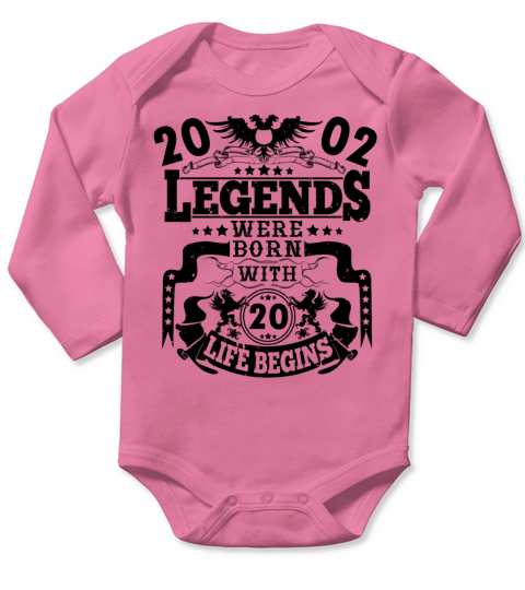 The legend was born in 2002 20th birthday sayings Long Sleeve Baby One-Piece
