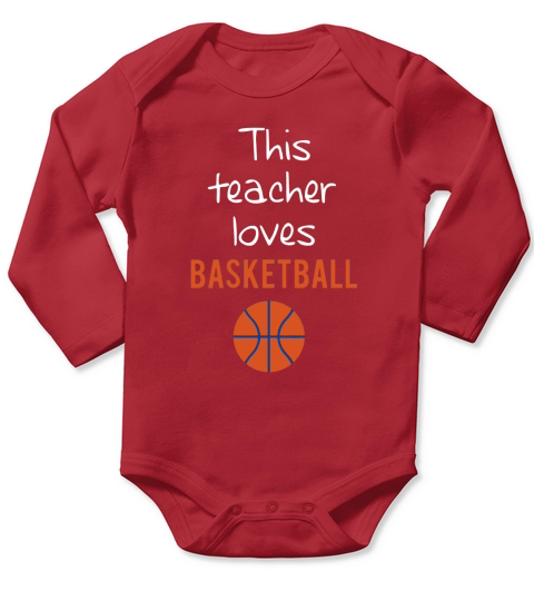 This Teacher Loves Basketball Long Sleeve Baby One-Piece