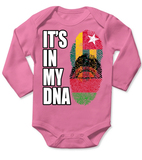 Togolese And Malawian Mix Heritage DNA Flag Long Sleeve Baby One-Piece
