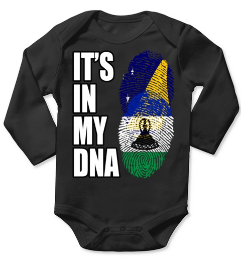 Tokelauan And Basotho Mix Heritage DNA Flag Long Sleeve Baby One-Piece