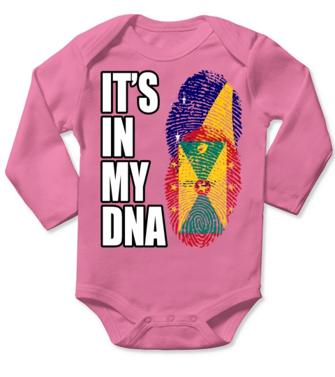 Tokelauan And Grenadian Mix Heritage DNA Flag Long Sleeve Baby One-Piece