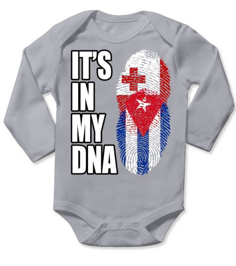 Tongan And Cuban Mix Heritage DNA Flag Long Sleeve Baby One-Piece