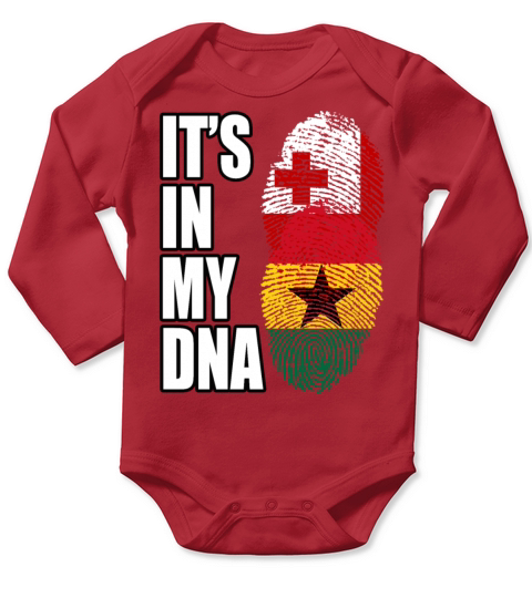 Tongan And Ghanaian Mix Heritage DNA Flag Long Sleeve Baby One-Piece