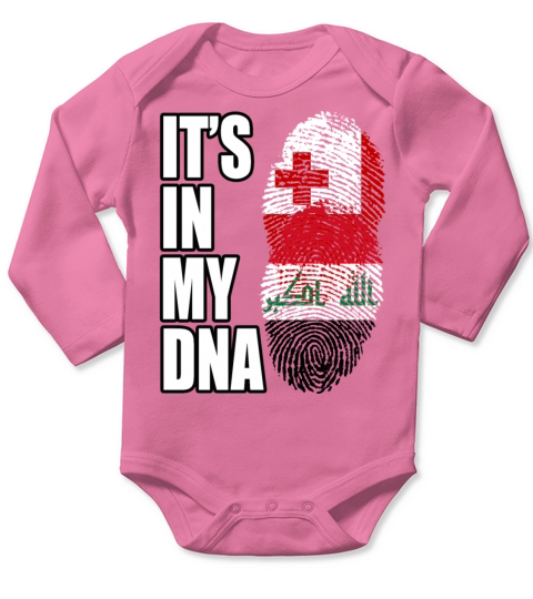 Tongan And Iraqi Mix Heritage DNA Flag Long Sleeve Baby One-Piece