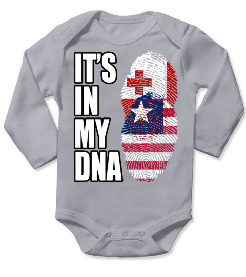 Tongan And Liberian Mix Heritage DNA Flag Long Sleeve Baby One-Piece