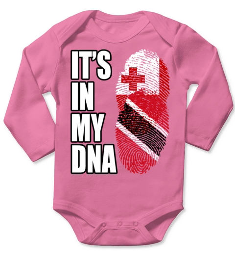 Tongan And Trinidad Tobago Mix Heritage DNA Flag Long Sleeve Baby One-Piece