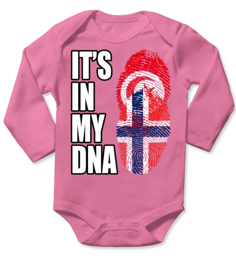 Tunisian And Norwegian Mix Heritage DNA Flag Long Sleeve Baby One-Piece