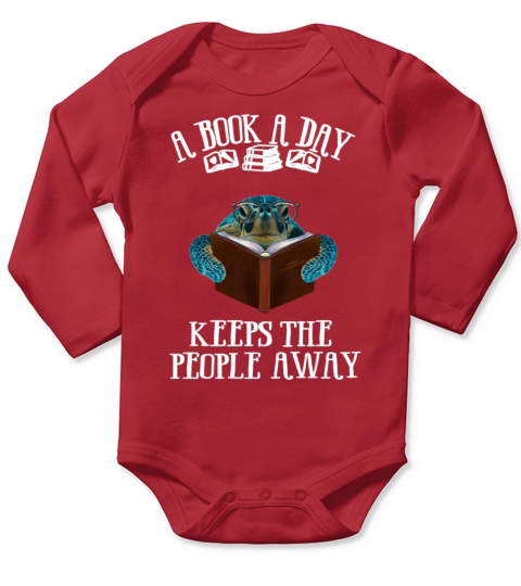 Turtle A Book A Day Keeps The People Away Readers Long Sleeve Baby One-Piece