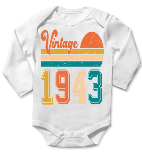 Vintage 1943 birthday gift Long Sleeve Baby One-Piece