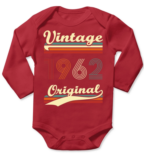 Vintage 1962 original 60 years anniversary Long Sleeve Baby One-Piece