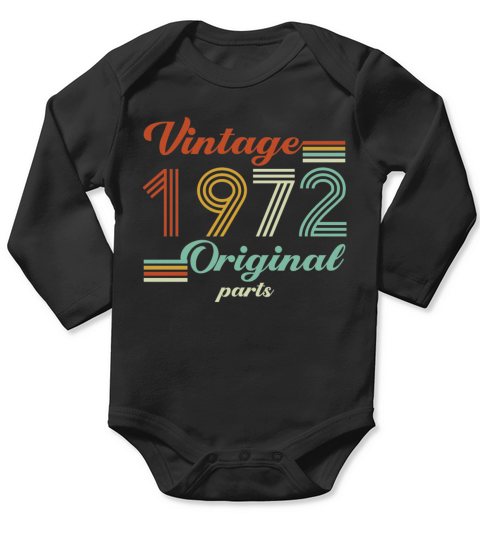 Vintage 1972 50th Birthday Original Parts Dad Mom Long Sleeve Baby One-Piece