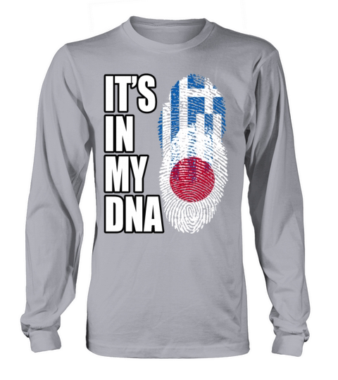 Greek And Japanese Mix Heritage DNA Flag Long sleeved Unisex