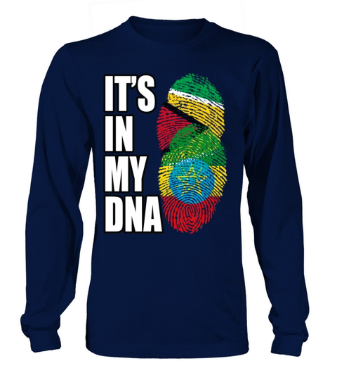 Guyanese And Ethiopian Mix Heritage DNA Flag Long sleeved Unisex