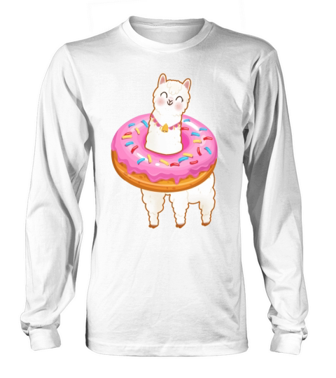 Llamas and Donut - Funny Alpaca Doughnut Donut Long sleeved Unisex