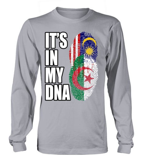 Malaysian And Algerian Mix Heritage DNA Flag Long sleeved Unisex