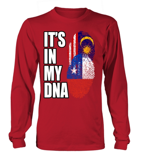 Malaysian And Chilean Mix Heritage DNA Flag Long sleeved Unisex