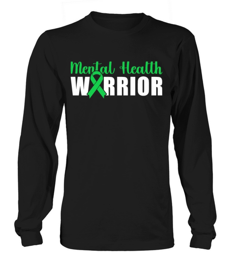 Mental Health Warrior Green Ribbon Long sleeved Unisex