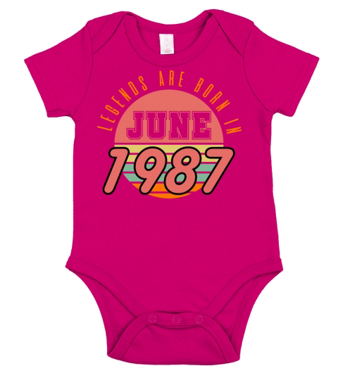 1987 vintage born in June gift Short Sleeve Baby One-Piece