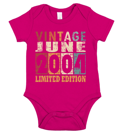 2004 vintage born in June gift Short Sleeve Baby One-Piece
