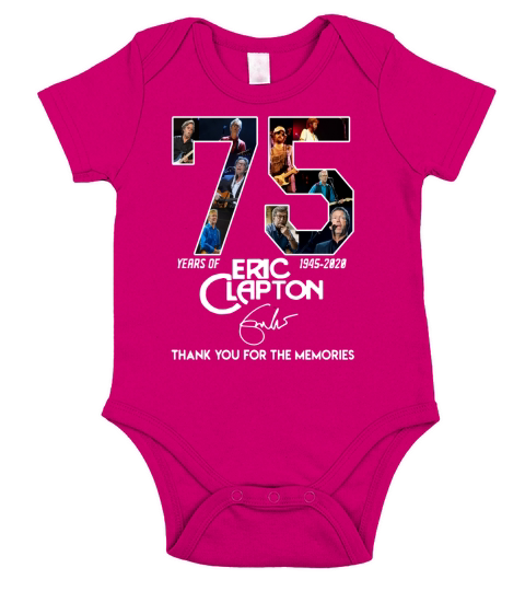 75 Years of Eric Clapton thank you for the memories shirtc Short Sleeve Baby One-Piece