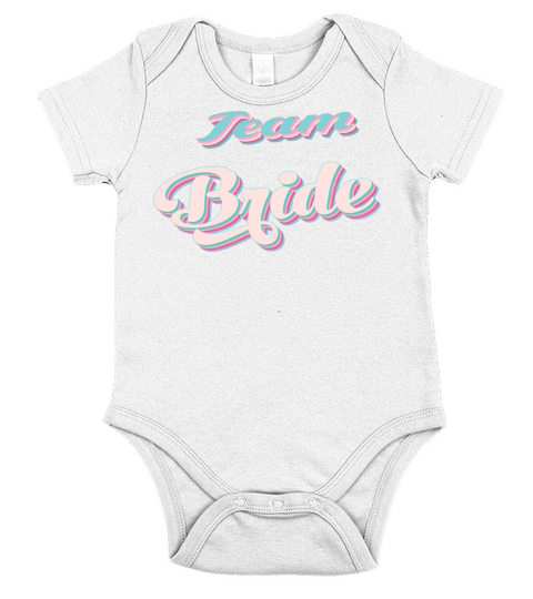 Bachelorette party team bride coul retro pink Short Sleeve Baby One-Piece