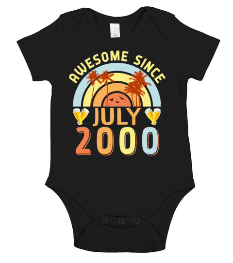 Birthday Greeting July 2000 Short Sleeve Baby One-Piece