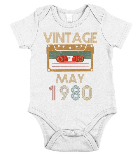 Birthday May 1980 Vintage Short Sleeve Baby One-Piece