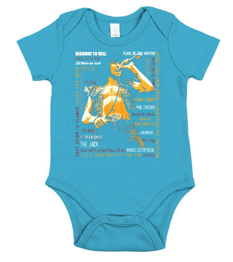 Bon Scott Text Short Sleeve Baby One-Piece