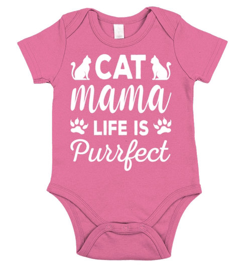 Cat Mama Life is Purrfect Short Sleeve Baby One-Piece