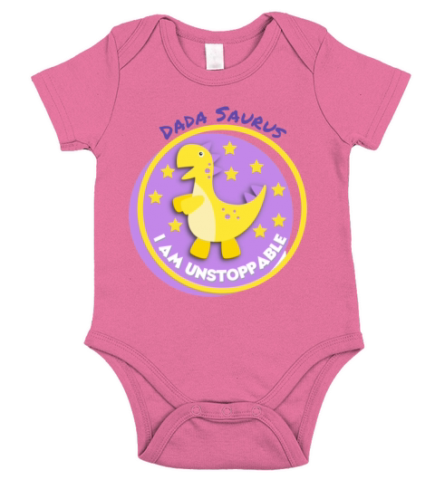 Dada Saurus I Am Unstoppable Short Sleeve Baby One-Piece