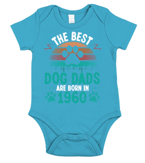 Dog Dad Born in 1960 Birthday for Dog Father 1960 Short Sleeve Baby One-Piece