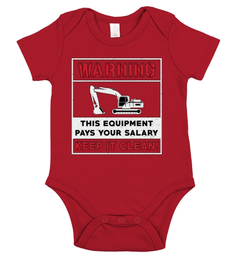 Excavator Warning This Equipment Construction Short Sleeve Baby One-Piece