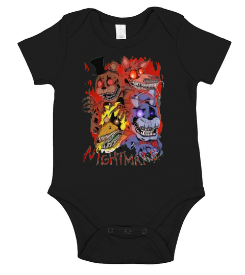 Fnaf 4 - Nightmare Short Sleeve Baby One-Piece