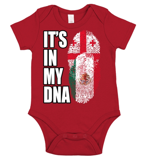 Georgian And Mexican Mix Heritage DNA Flag Short Sleeve Baby One-Piece