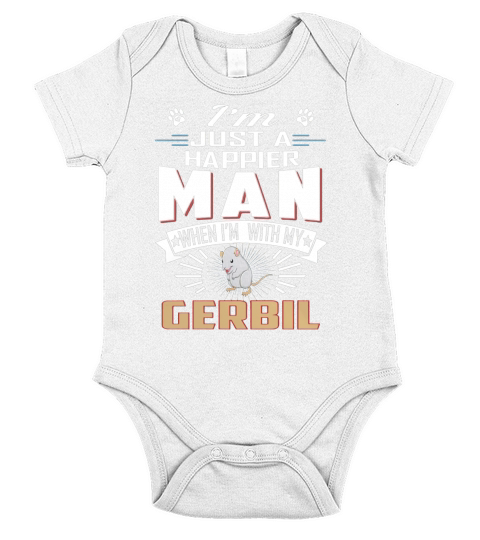 Happier Man With GERBIL Short Sleeve Baby One-Piece