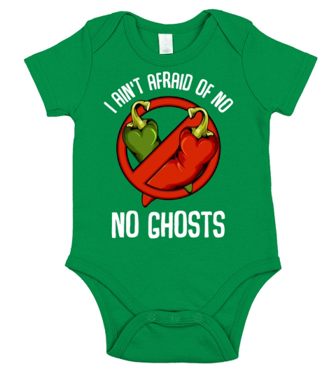 I Aint Afraid Of No Ghosts - Spicy Chili Pepper Short Sleeve Baby One-Piece