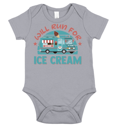 Ice Cream Truck Vehicle for Sherbet Lovers Short Sleeve Baby One-Piece