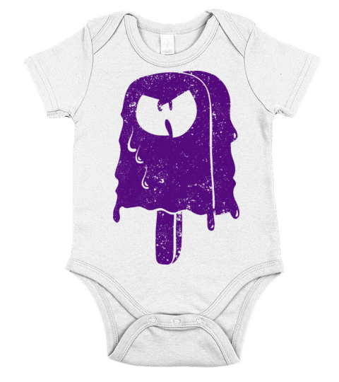 icecream wutang dark purple Short Sleeve Baby One-Piece