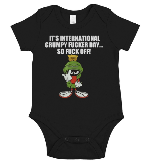 It’s international grumpy fucker day so fuck off Short Sleeve Baby One-Piece