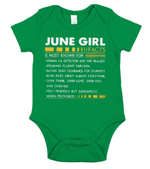 June girl facts is most known for human lie detector and the realest shirt Short Sleeve Baby One-Piece