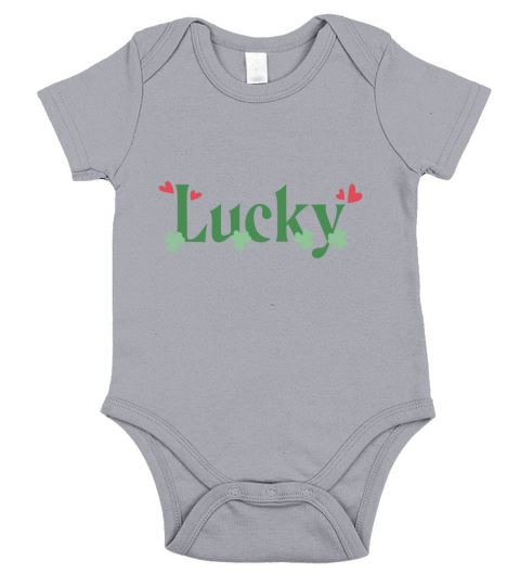 Lucky Flat Quote Short Sleeve Baby One-Piece