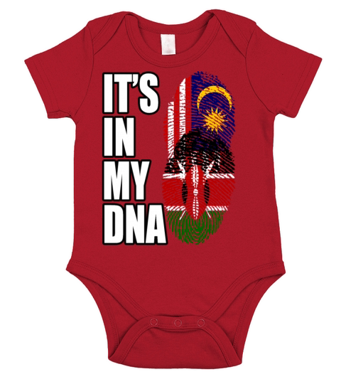 Malaysian And Kenyan Mix Heritage DNA Flag Short Sleeve Baby One-Piece