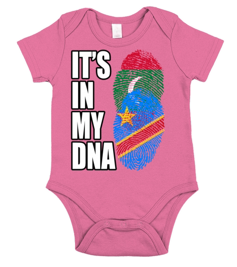 Maldivian And Congolese Mix Heritage DNA Flag Short Sleeve Baby One-Piece