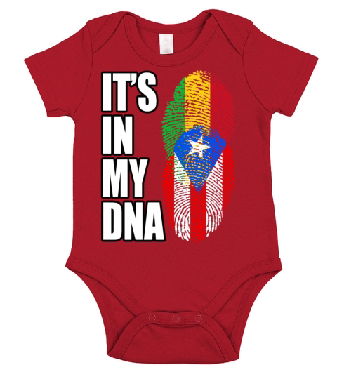 Malian And Puerto Rican Mix Heritage DNA Flag Short Sleeve Baby One-Piece