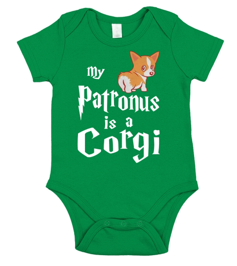 Mein Patronus ist ein Corgi Shirt Black Youth Short Sleeve Baby One-Piece